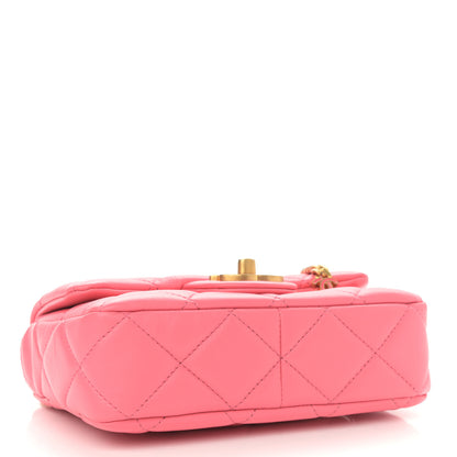 Chanel Lambskin Enamel Quilted Pending CC Mini Square Flap Pink 4 of 11
