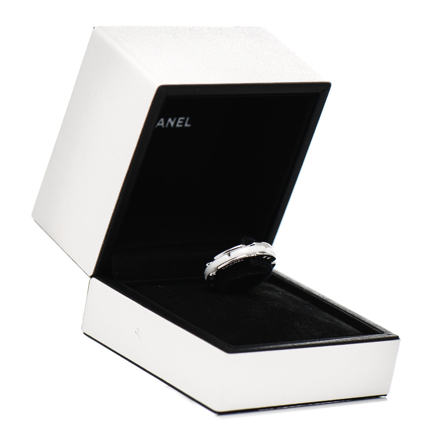 Chanel 18K White Gold Ceramic Small Ultra Ring White 49 4.75 6 of 6