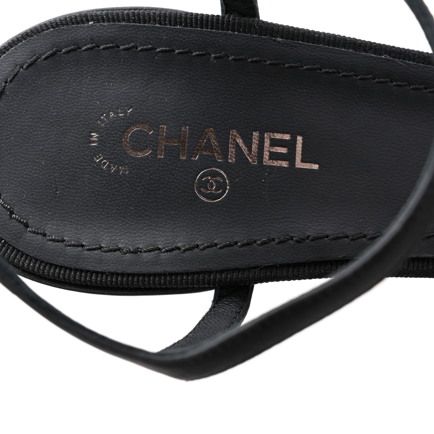 Chanel Lambskin Grosgrain Bow CC Sandals 39 Black 7 of 12