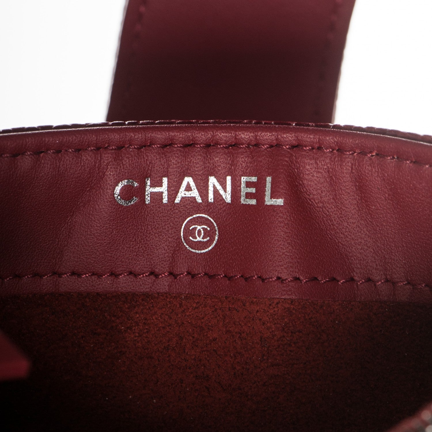 Chanel Caviar Quilted Mini Boy Phone Holder Clutch Dark Red 5 of 8