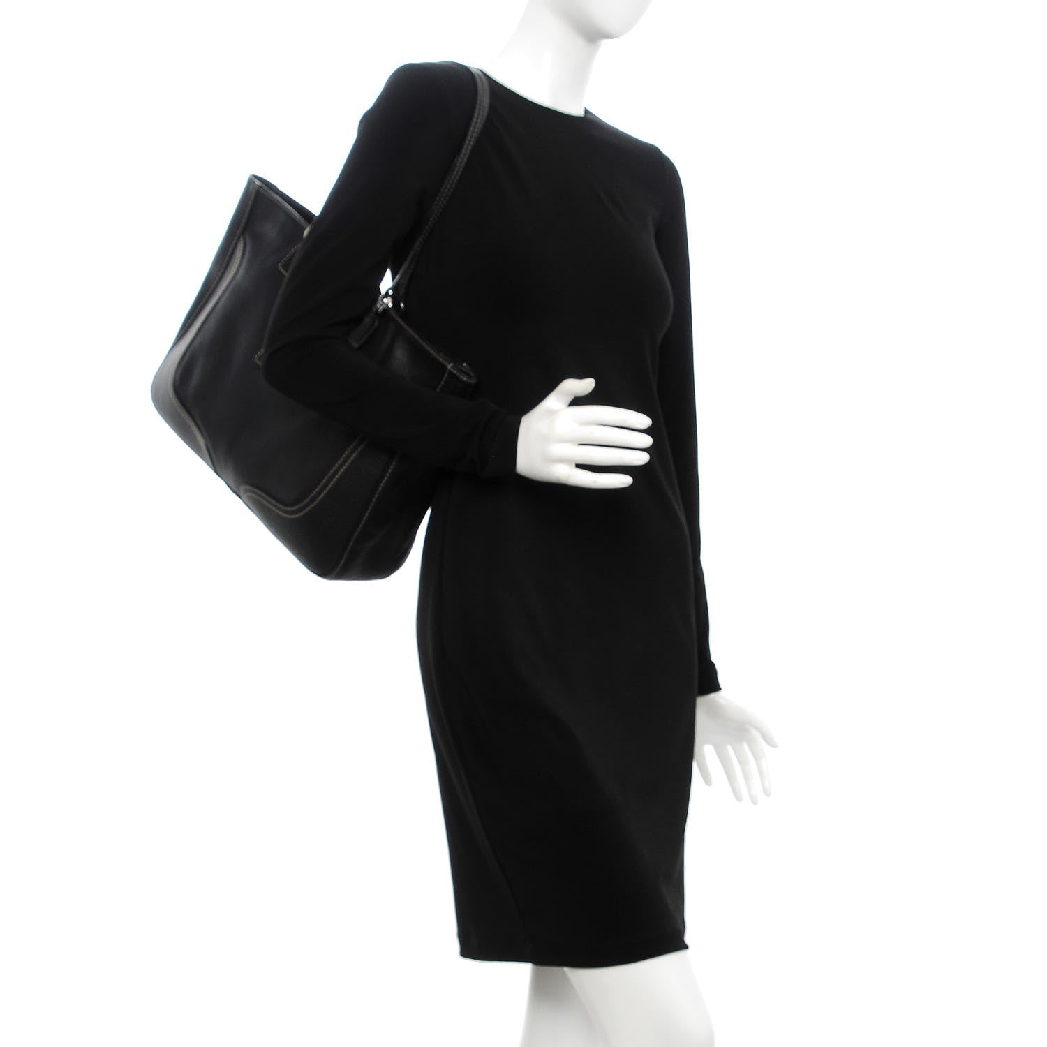 Valentino Garavani Grained Calfskin Tote Black 2 of 7
