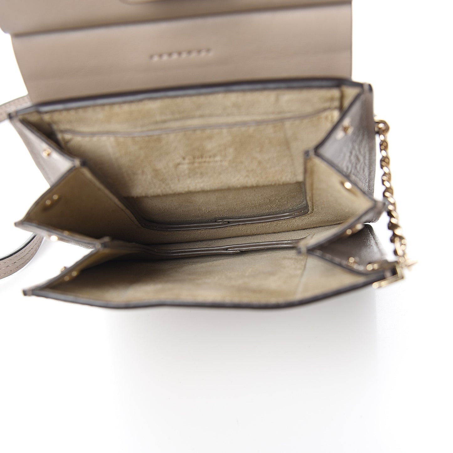 Suede Calfskin Mini Faye Bracelet Bag Motty Grey