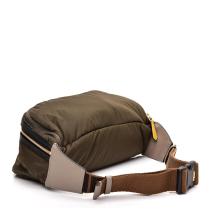 Fendi Nylon Dolmias Vitello Grace FF Convertible Drawstring Backpack Military Brown Tortora 9 of 14
