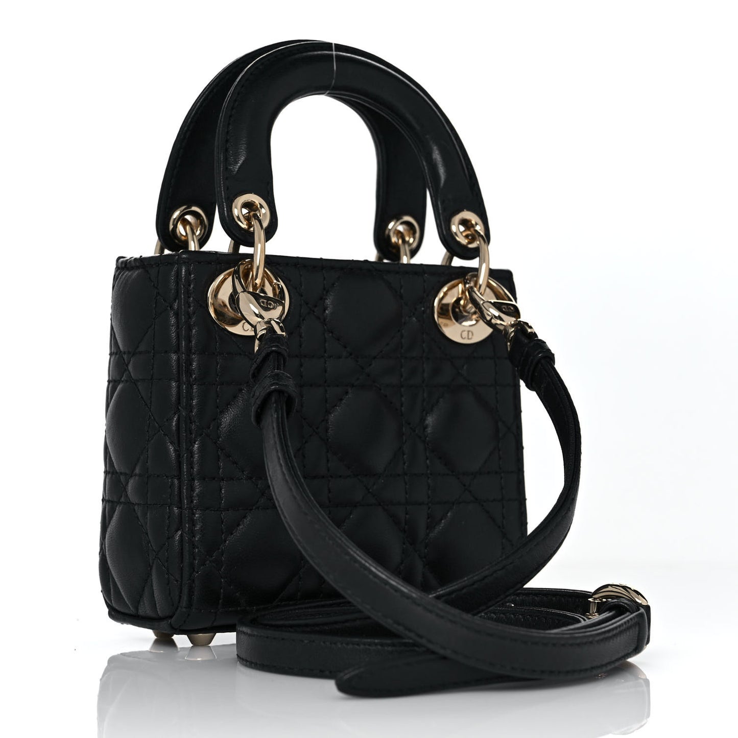 Lambskin Cannage Micro Lady Dior Black