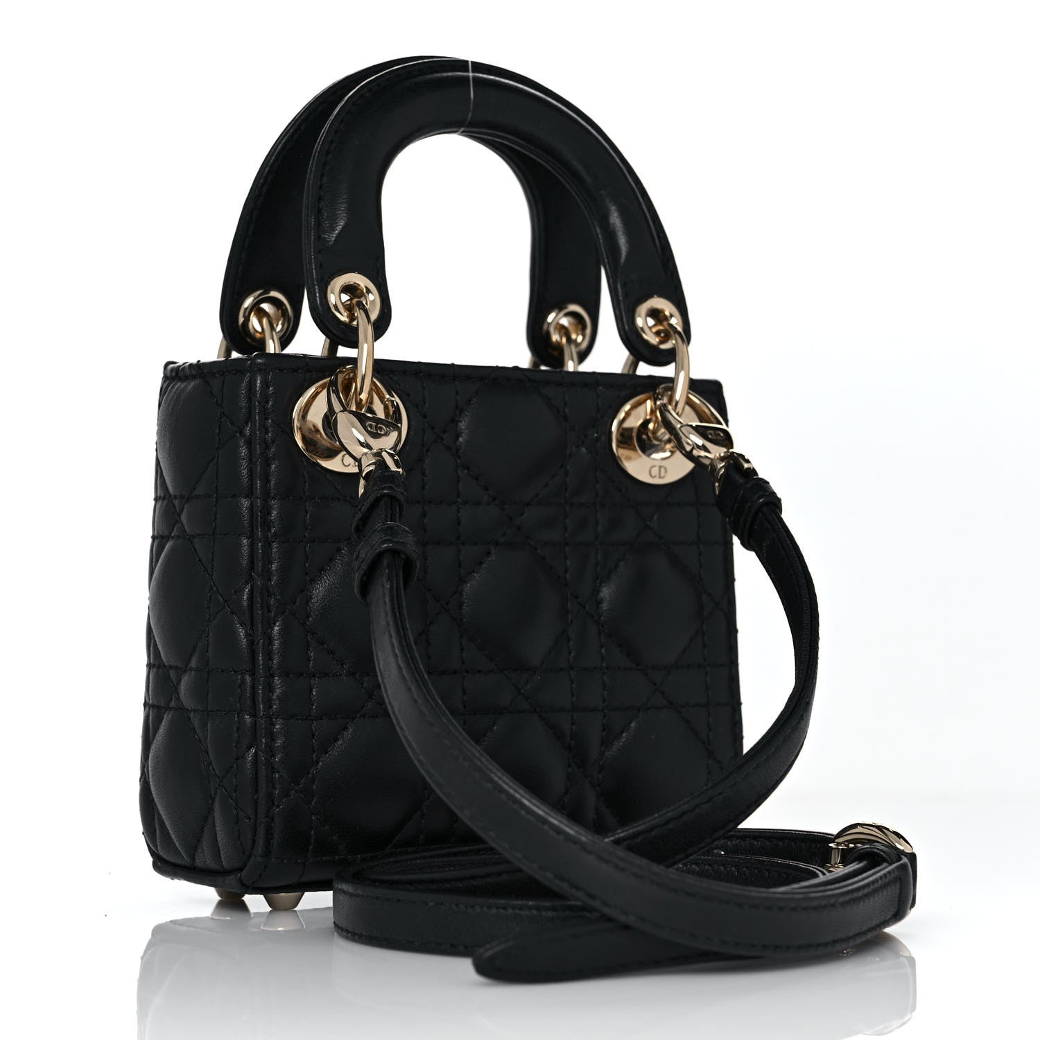 Christian Dior Lambskin Cannage Micro Lady Dior Black 2 of 8