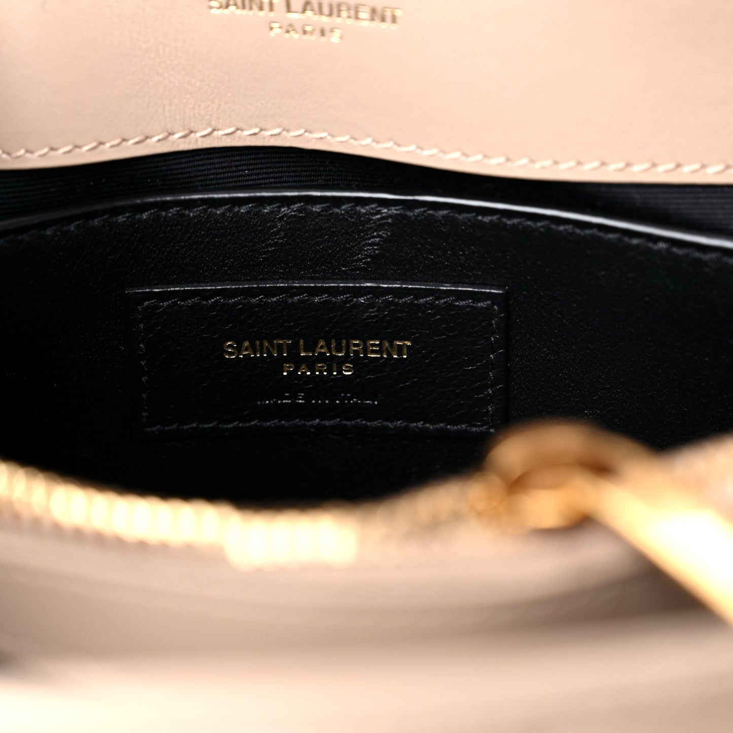 Calfskin Y Quilted Monogram Small Loulou Chain Satchel Dark Beige
