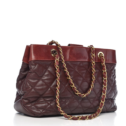Chanel Calfskin Quilted Medium Soft Elegance Tote Burgundy 3 of 11