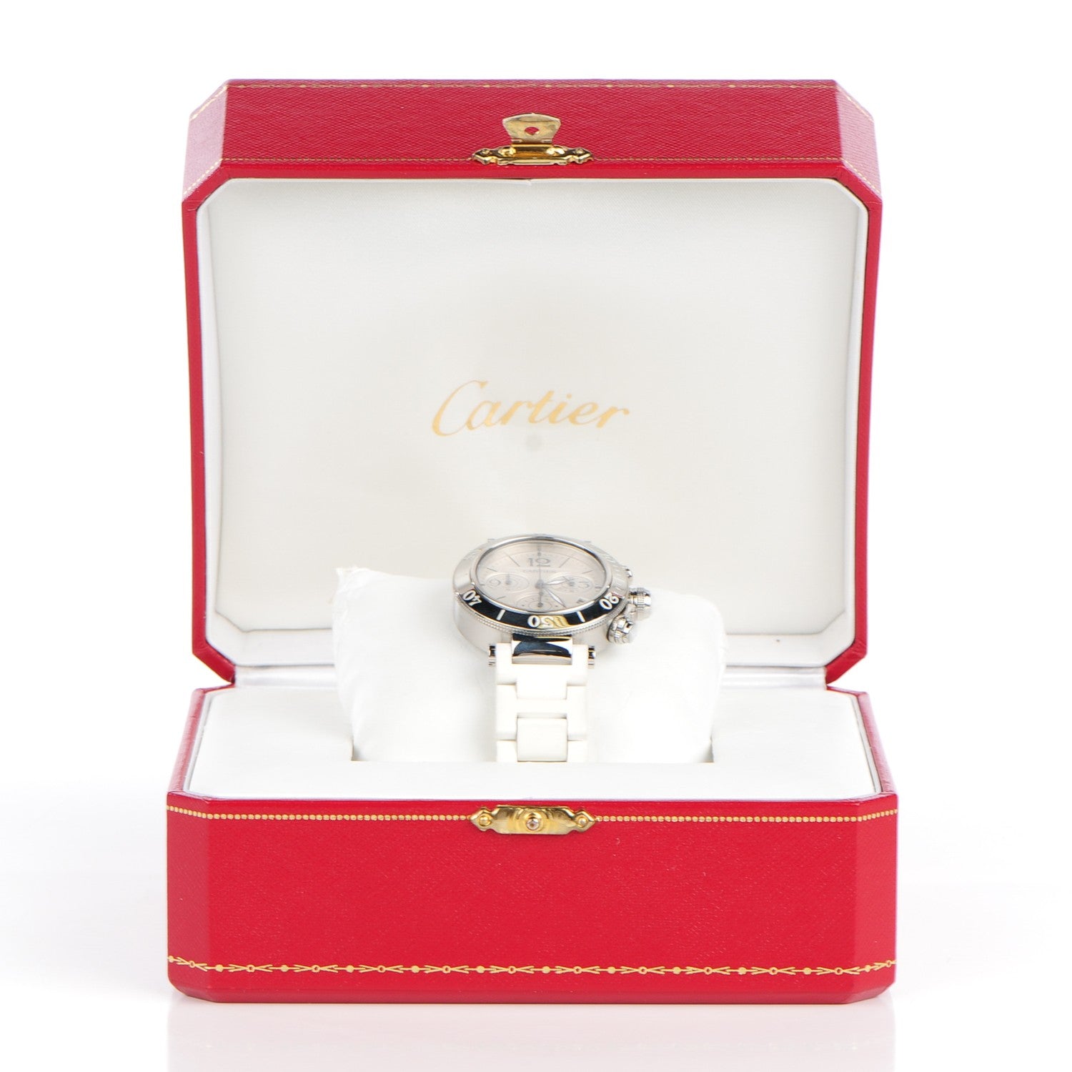 Cartier Stainless Steel Rubber 37mm Pasha C Seatimer Quartz Watch 4 of 12