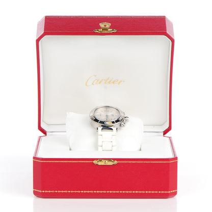 Cartier Stainless Steel Rubber 37mm Pasha C Seatimer Quartz Watch 4 of 12