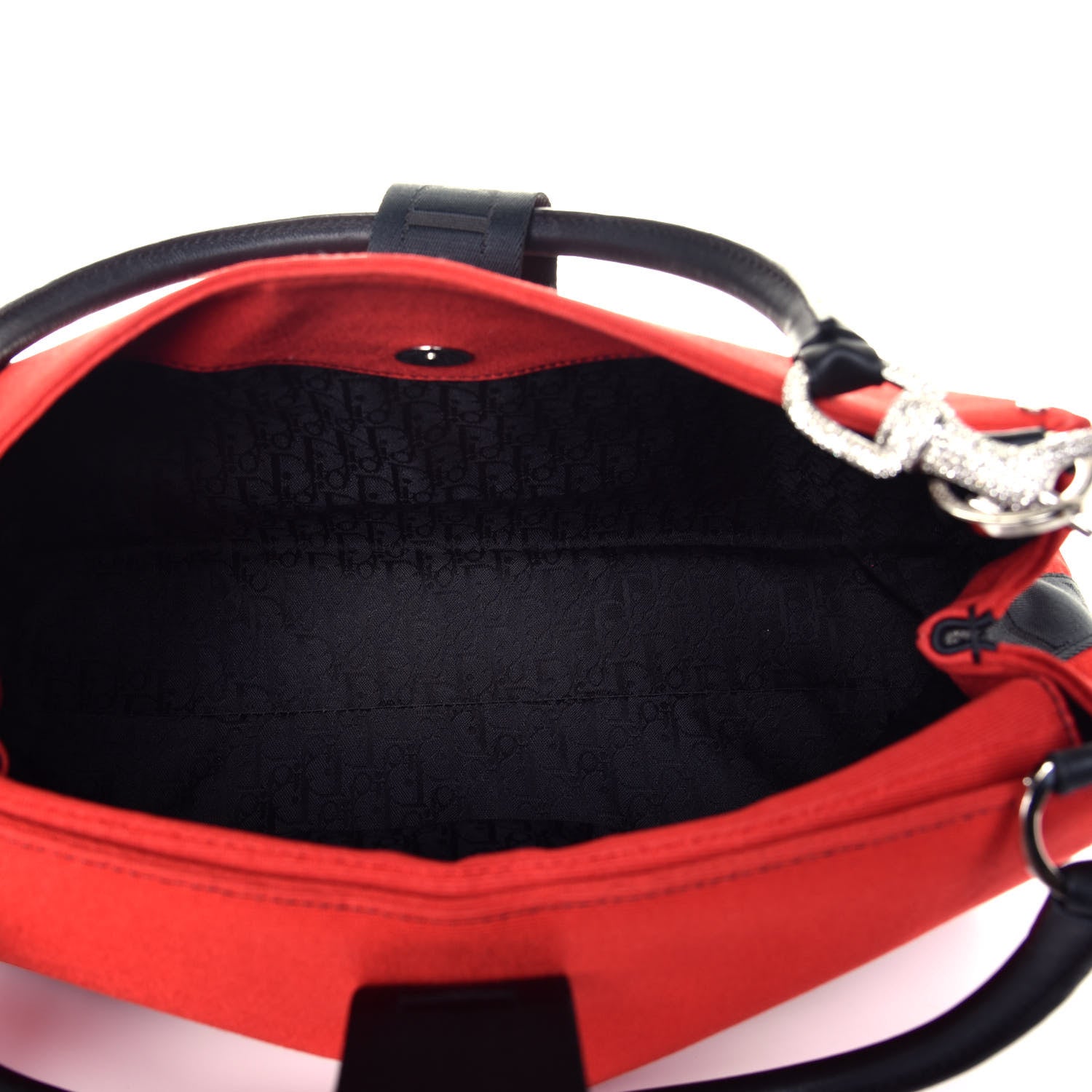 Christian Dior Satin Crystal Hardcore Shoulder Bag Red 5 of 7