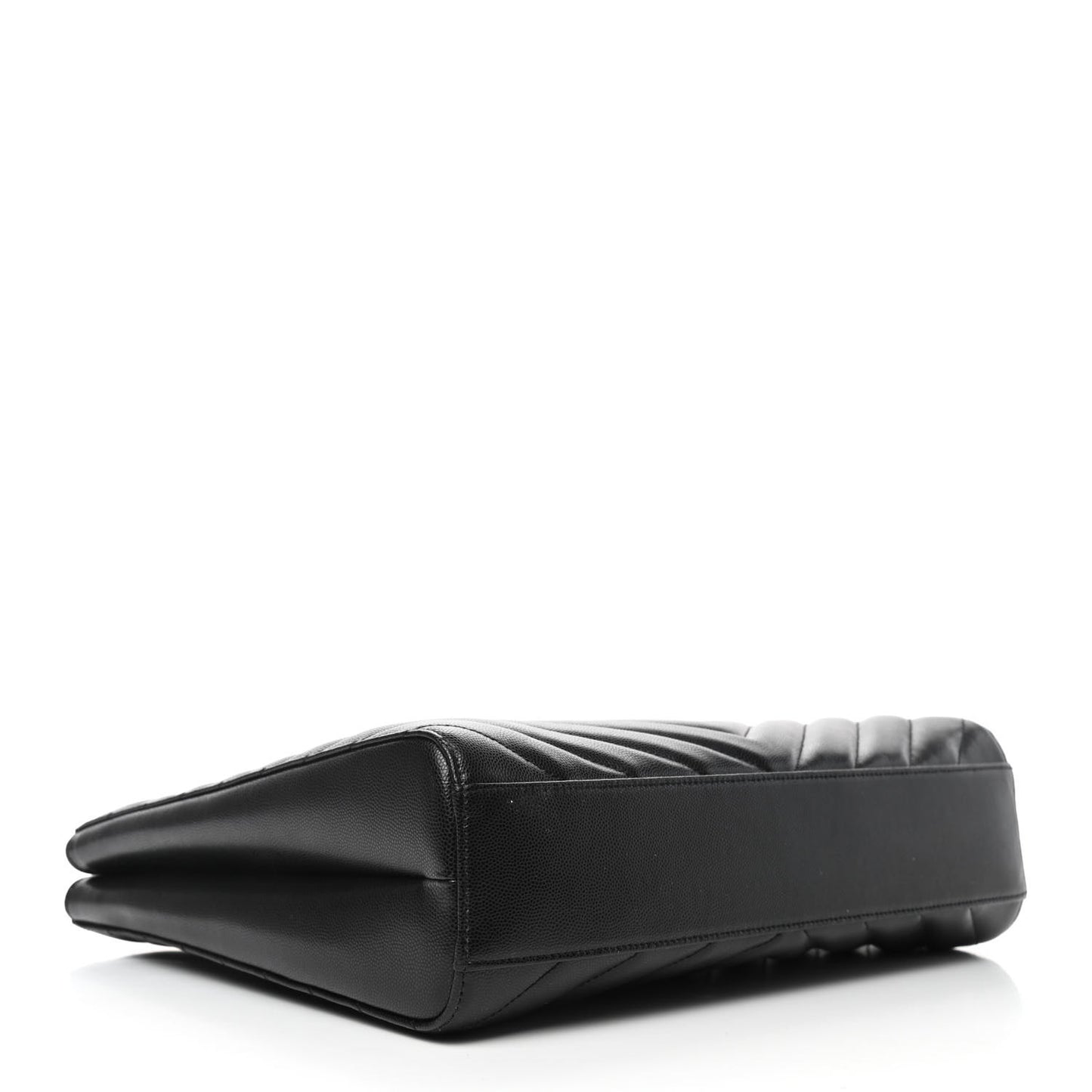 Grain De Poudre Matelasse Chevron Medium Tribeca Shopping Bag Black