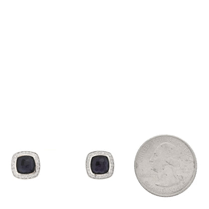 David Yurman Sterling Silver Diamond Black Orchid 7mm Petite Albion Earrings 2 of 4