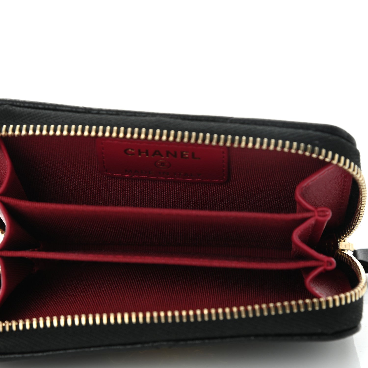 Chanel Goatskin Quilted Chanel 19 Zip Around Coin Purse Wallet Black 5 of 9