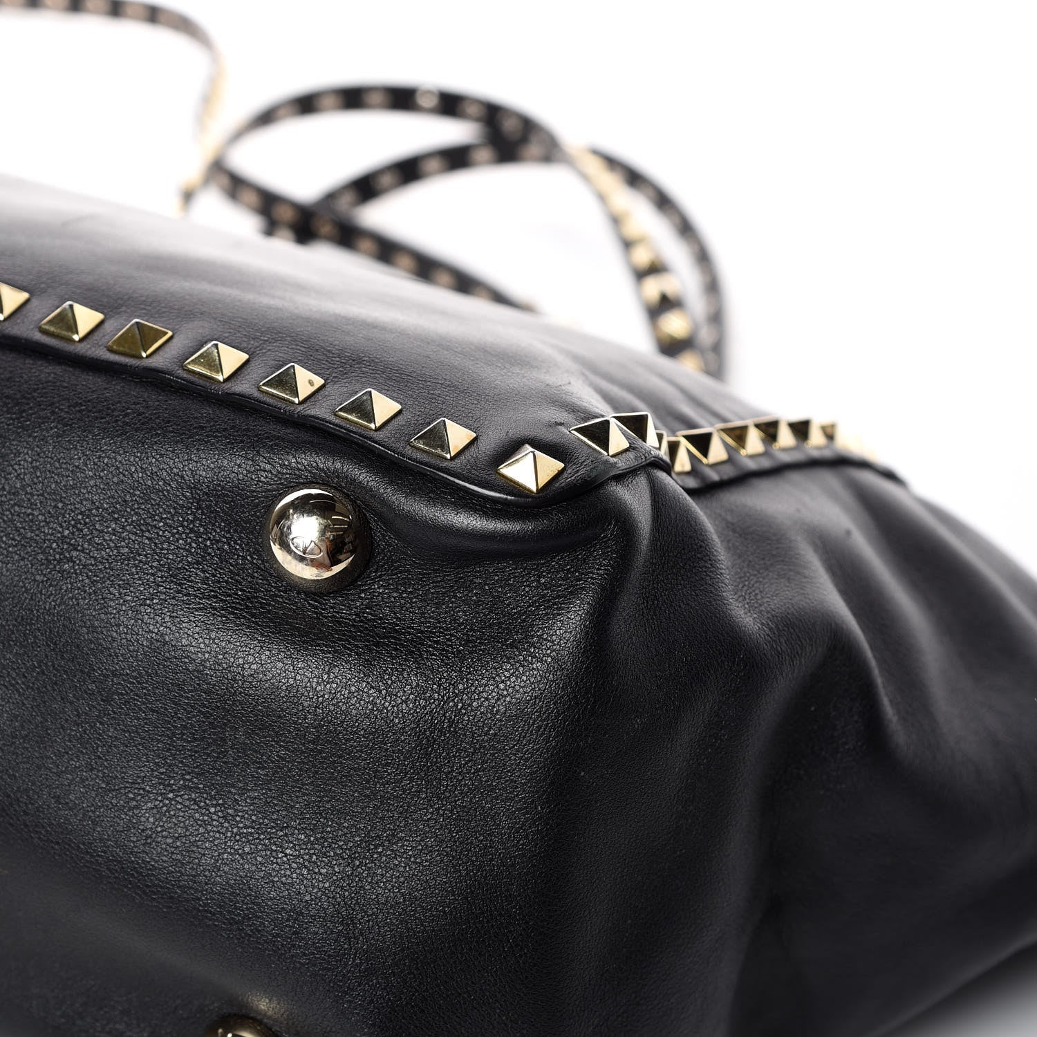 Valentino Garavani Vitello Medium Rockstud Tote Black 17 of 20
