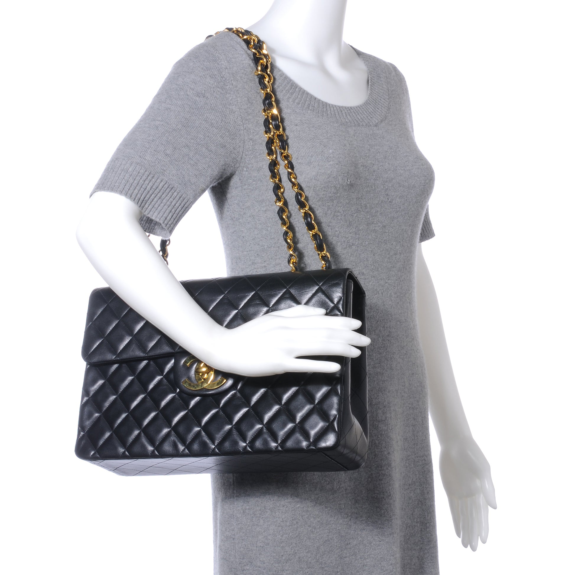Chanel Lambskin XL Jumbo Flap Black 2 of 11