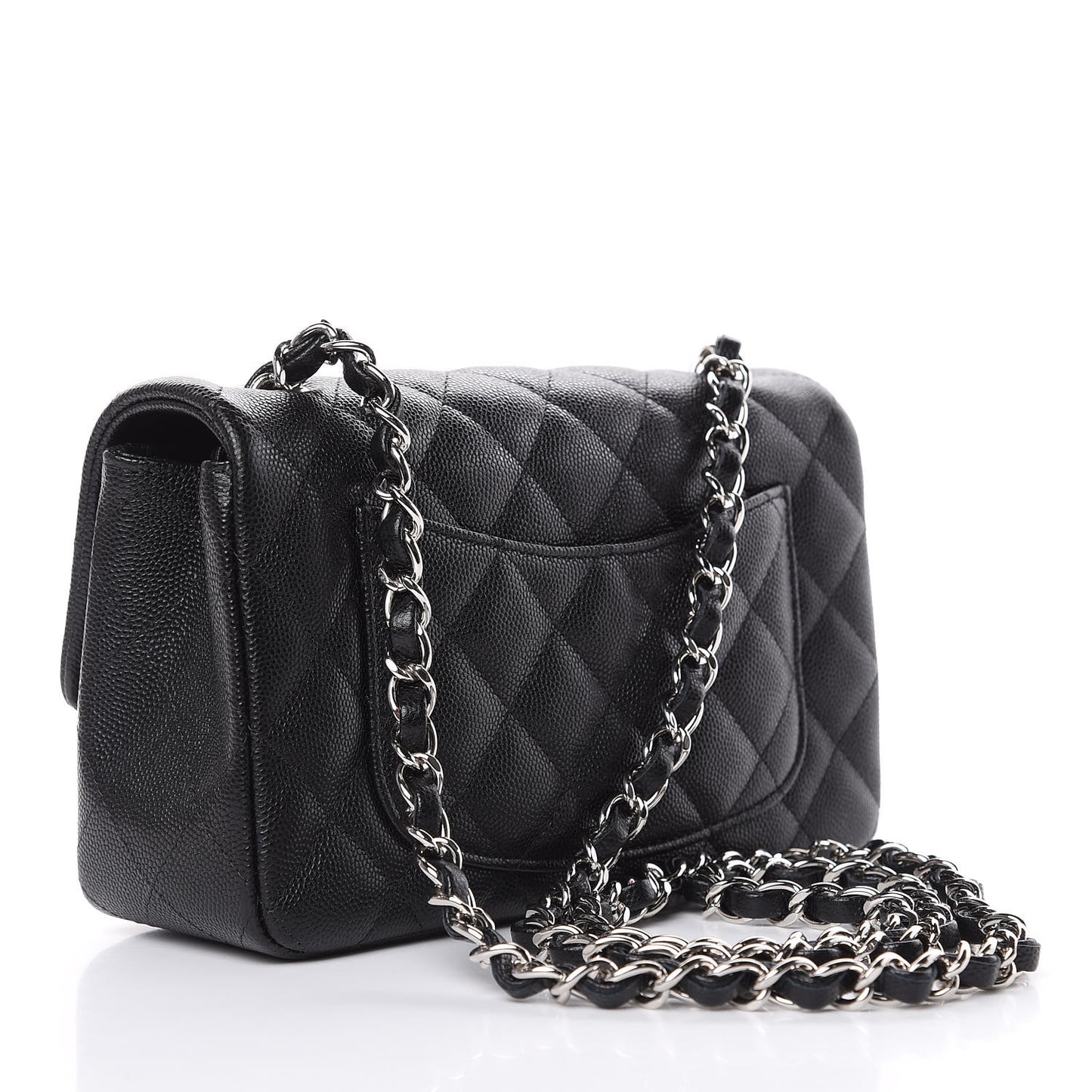 Caviar Quilted Mini Rectangular Flap Black