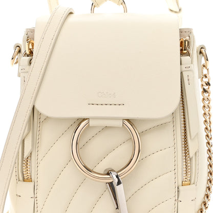 Chloe Calfskin Quilted Mini Faye Backpack Natural White 8 of 11