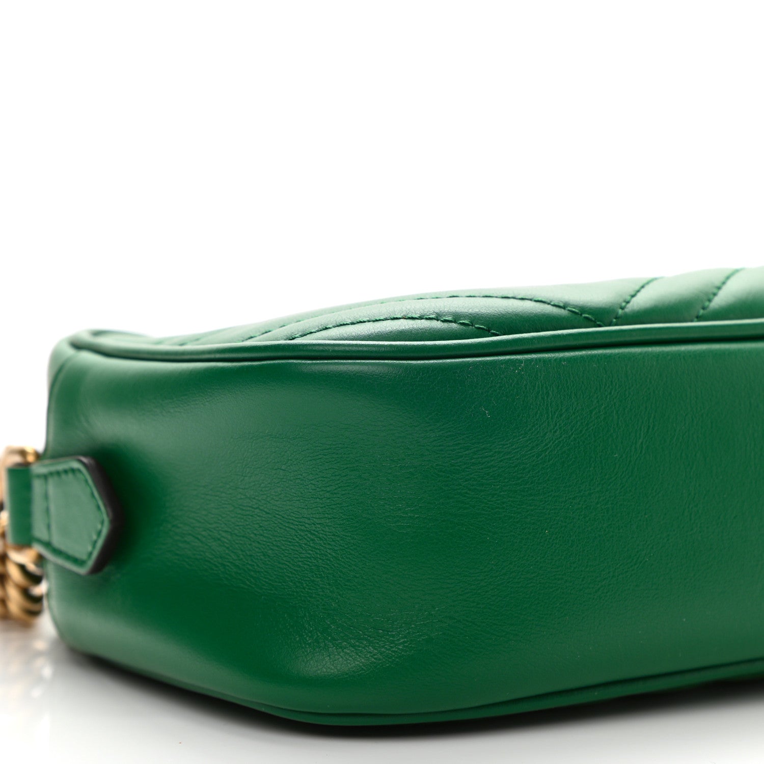 Gucci Calfskin Matelasse Small GG Marmont Chain Shoulder Bag Emerald Green 9 of 10