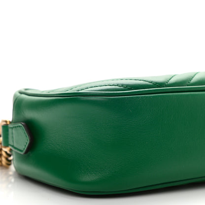 Gucci Calfskin Matelasse Small GG Marmont Chain Shoulder Bag Emerald Green 9 of 10