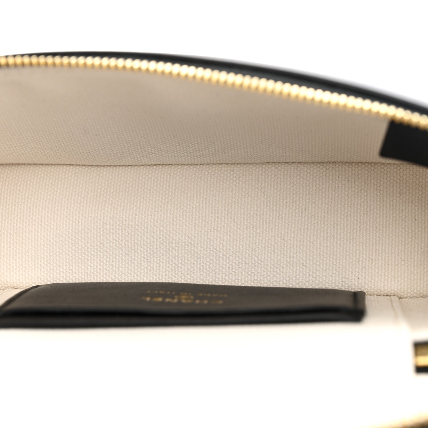 Chanel Boucle Calfskin Top Handle Slim Vanity Case With Chain Ecru Black 5 of 12