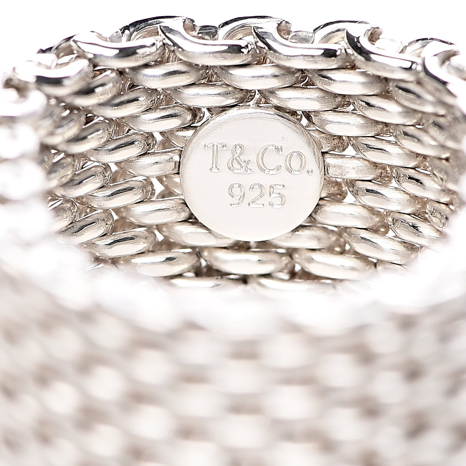 Tiffany Sterling Silver Mesh Somerset Ring 56 7.5 4 of 4