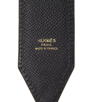 Hermes Epsom 45mm Mousqetons Tressage Shoulder Strap Black Gold 3 of 5
