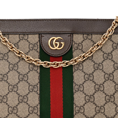 Gucci GG Supreme Monogram Web Small Ophidia Chain Shoulder Bag Brown 9 of 15