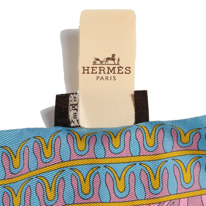 Hermes Silk Geometrie Cretoise Silk Twilly Vieux Rose Framboise Bleu 7 of 8