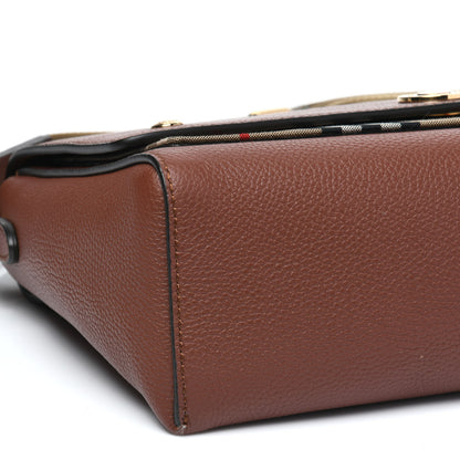 Burberry Calfskin Vintage Check Note Crossbody Bag Tan 7 of 8