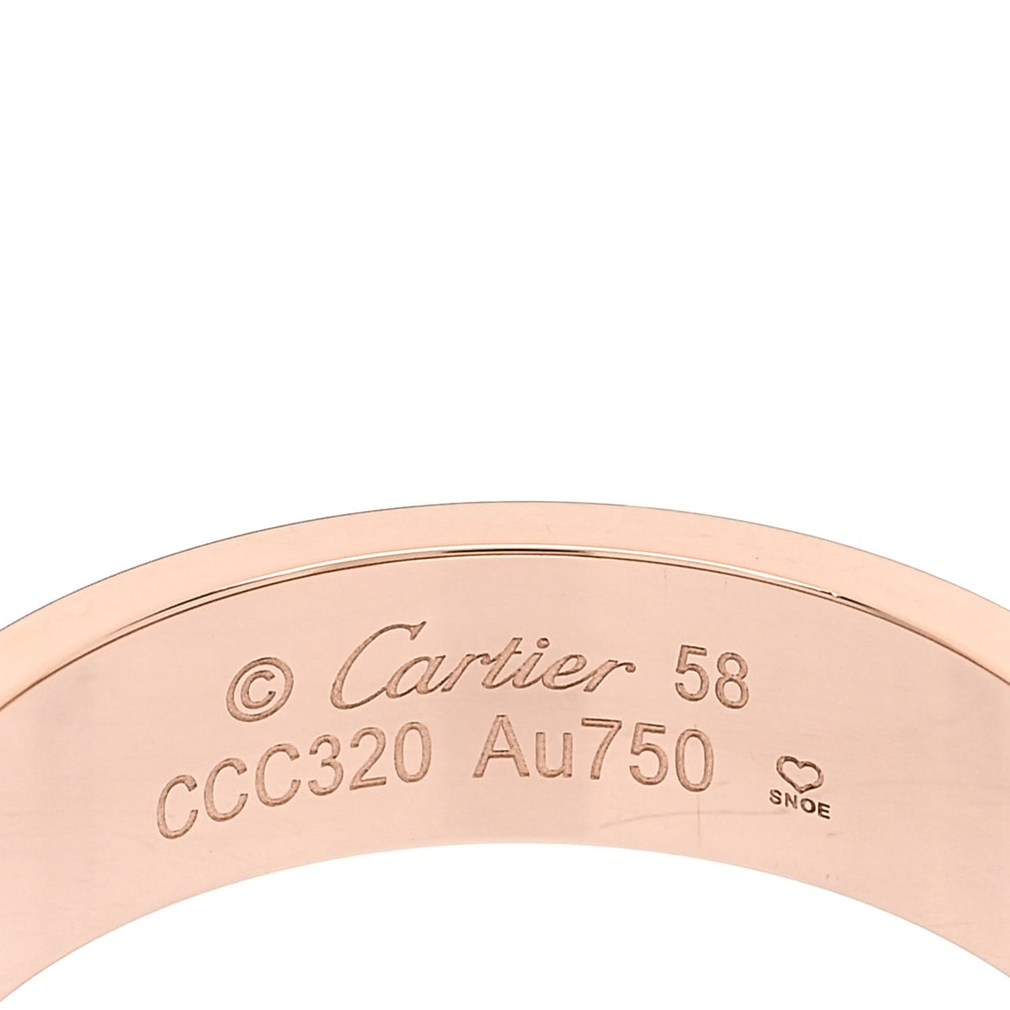 18K Pink Gold 5.5mm LOVE Ring 58 8.25