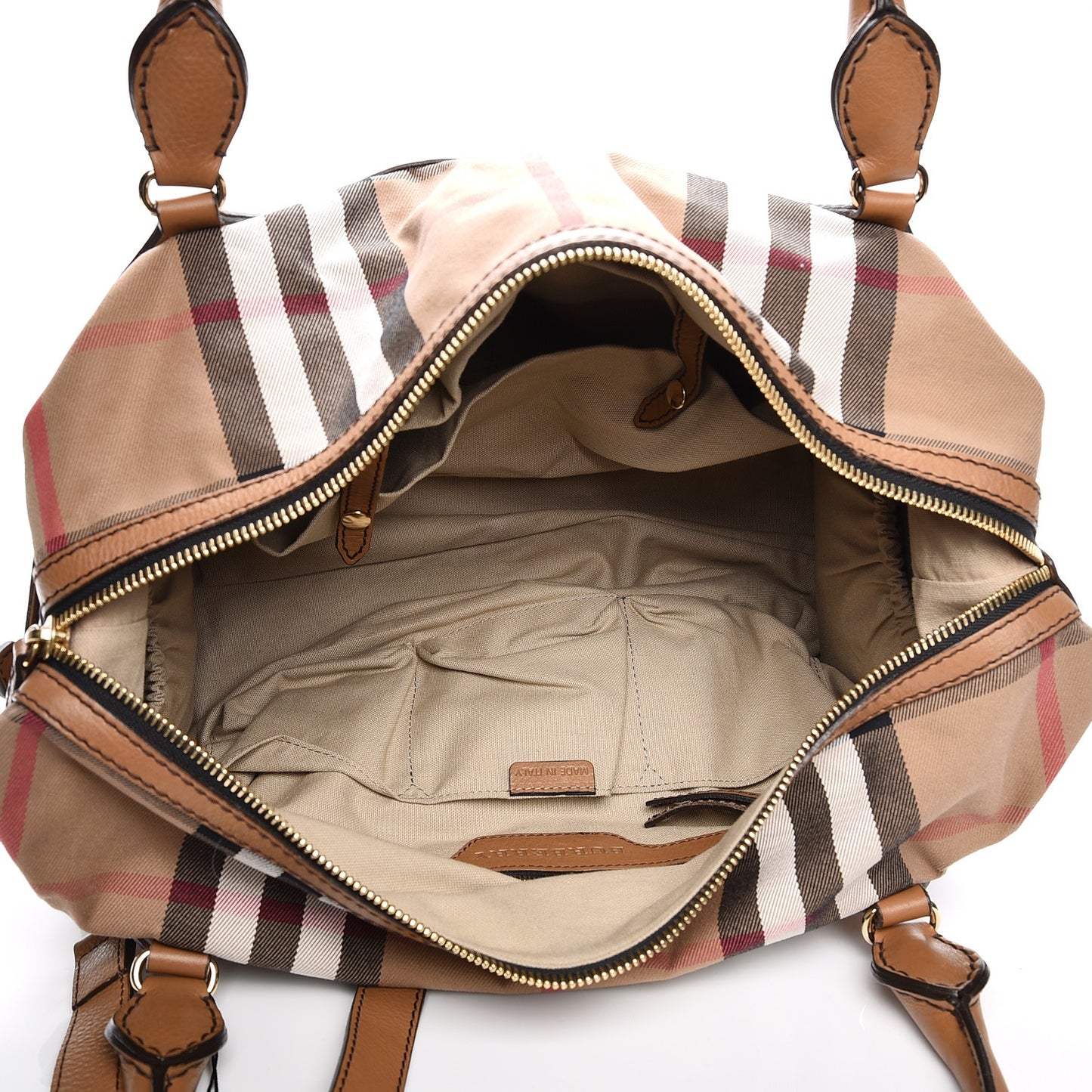 House Check Satchel Brown Umber