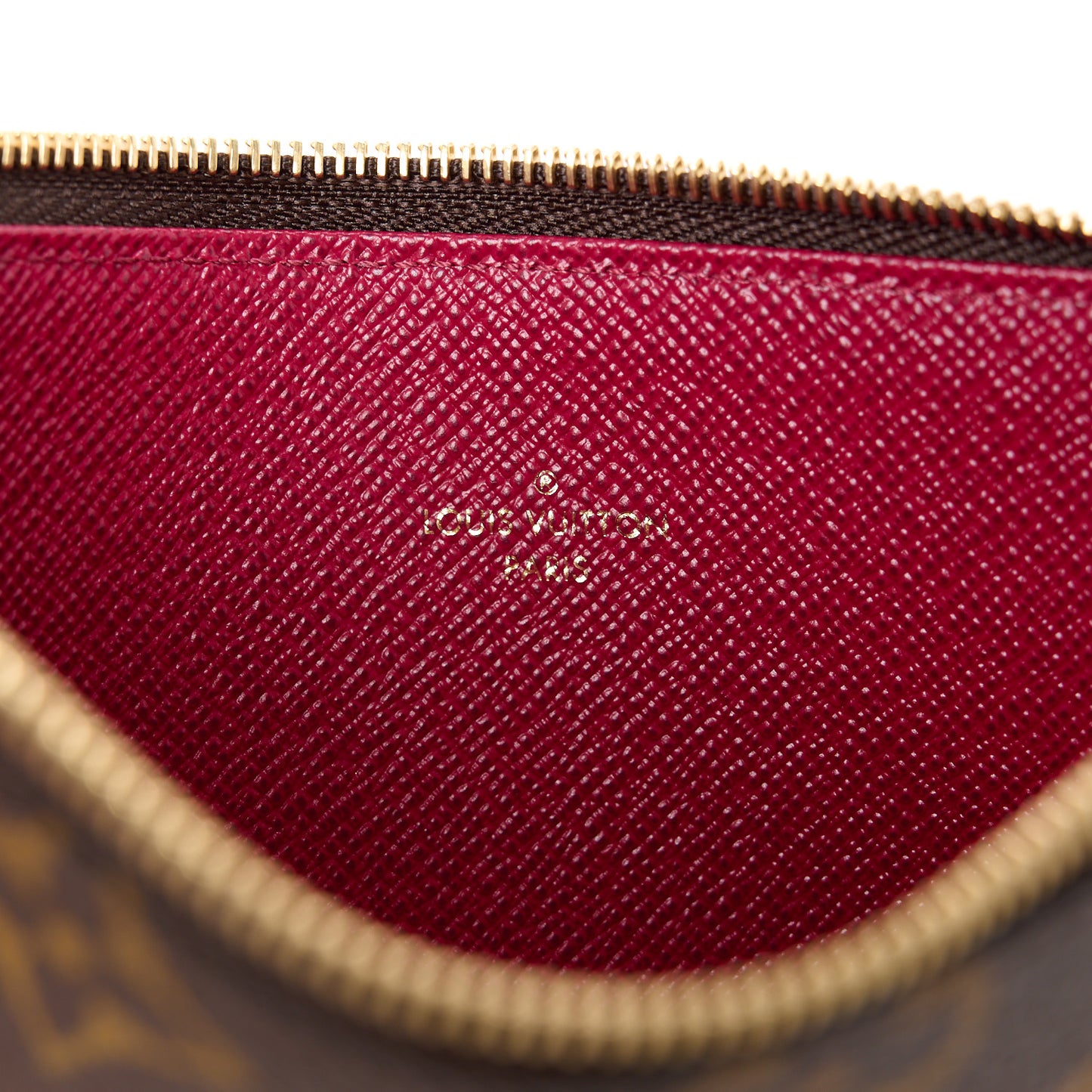 Monogram Pochette Felicie Chain Wallet Fuchsia