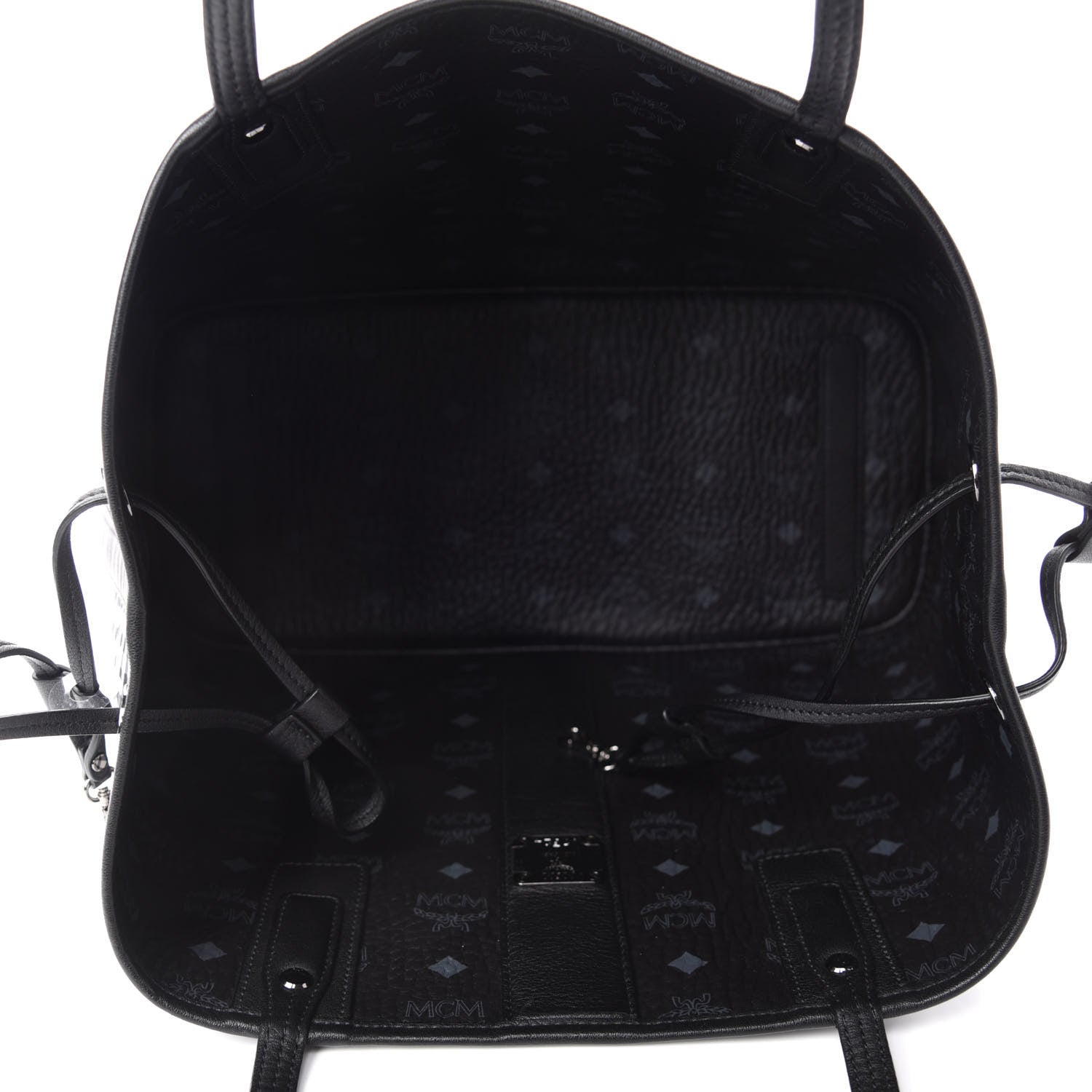 MCM Visetos Medium Liz Reversible Shopper Tote Black 12 of 15