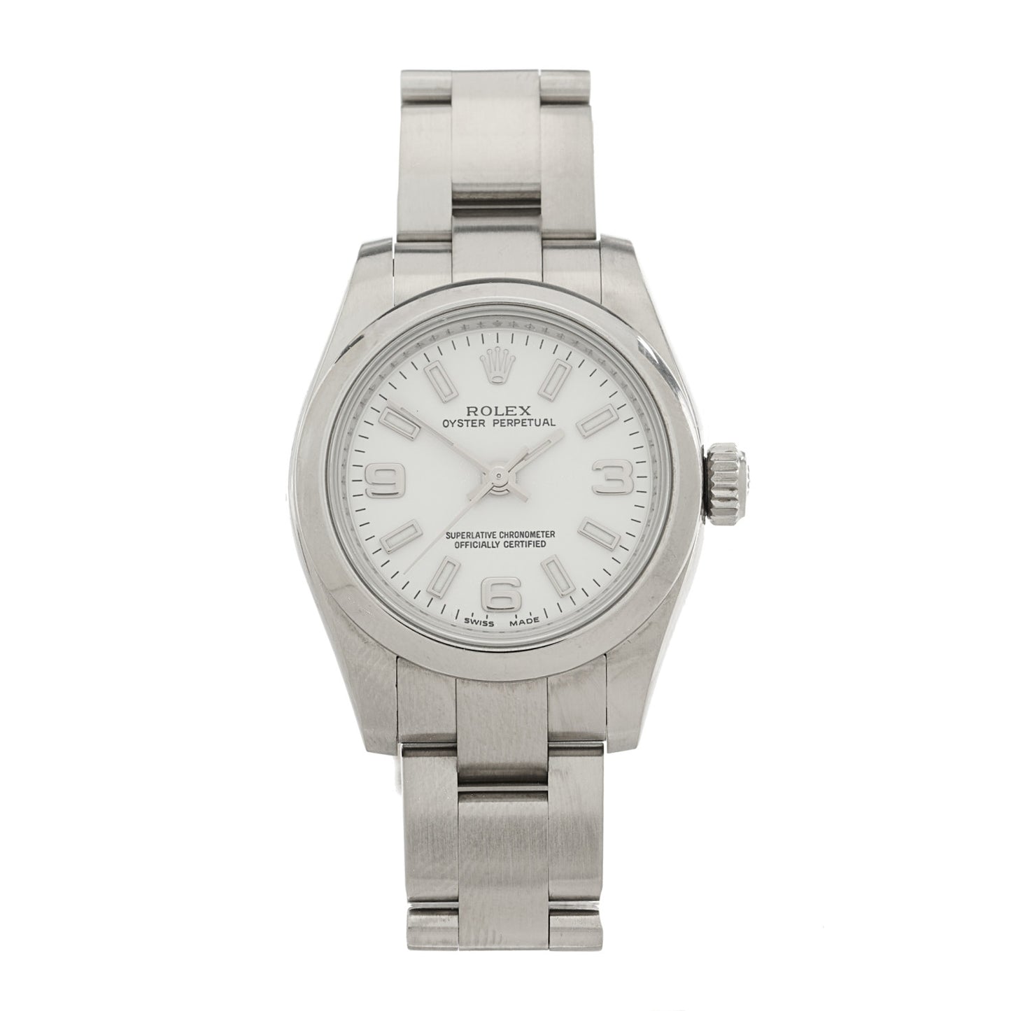 Stainless Steel 26mm Oyster Perpetual Watch White 176200
