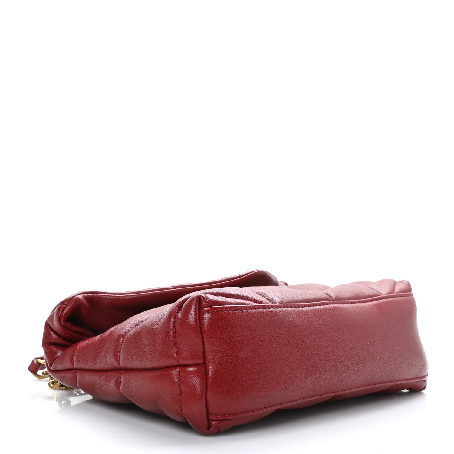 Saint Laurent Lambskin Quilted Toy Loulou Puffer Monogram Chain Satchel Red 4 of 9