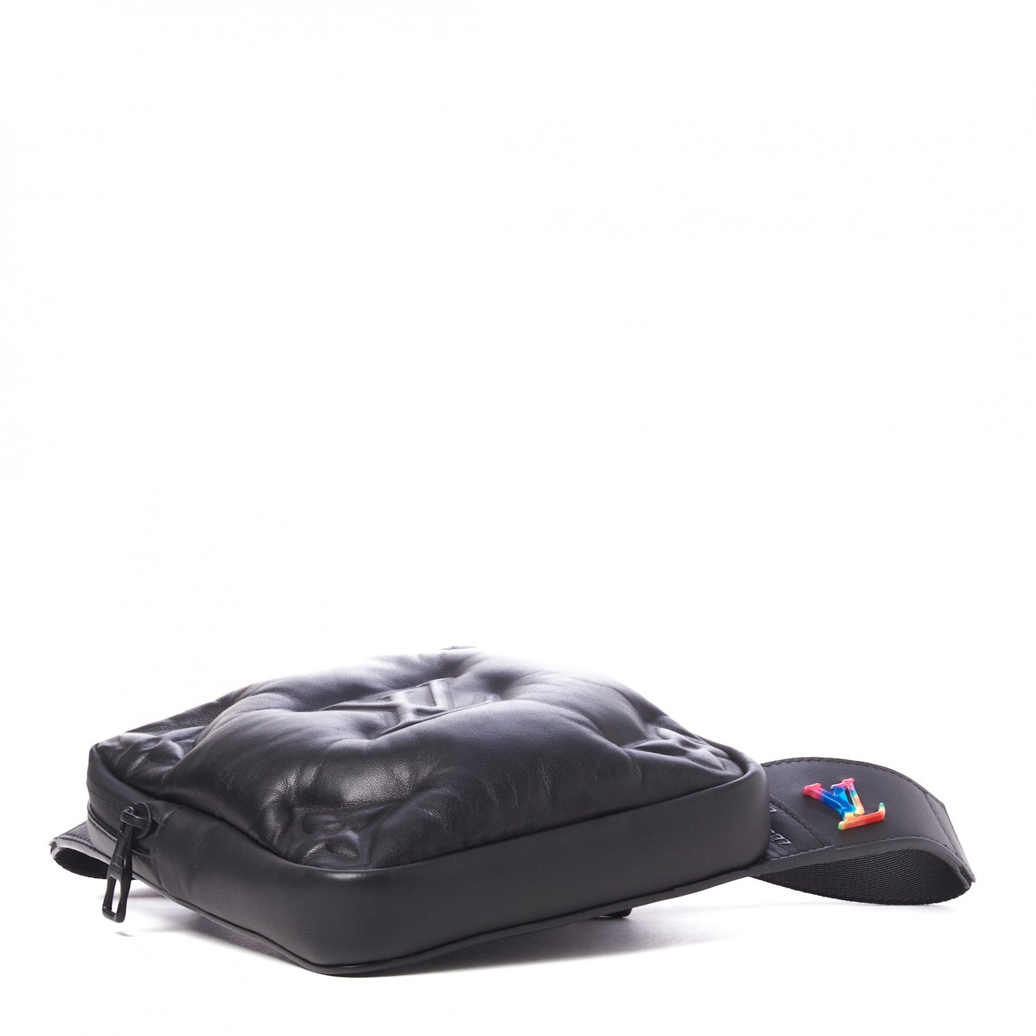 Louis Vuitton Lambskin Puffer Asymmetrical Sling Bag Black 3 of 8