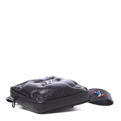 Louis Vuitton Lambskin Puffer Asymmetrical Sling Bag Black 3 of 8