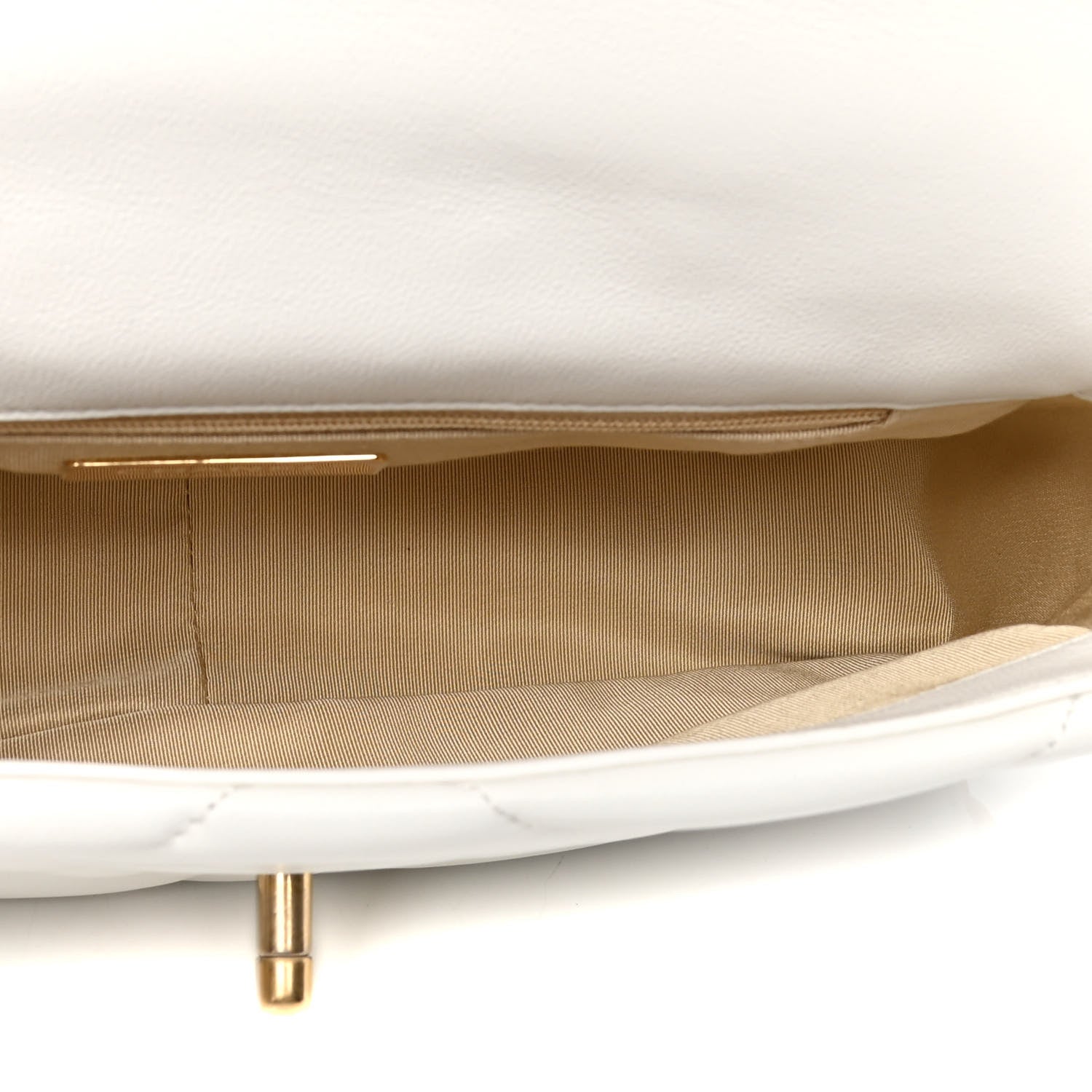 Chanel Goatskin Quilted Medium Chanel 19 Flap White 4 of 5