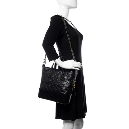 Chanel Calfskin Quilted Gabrielle Shopping Tote Black 2 of 10
