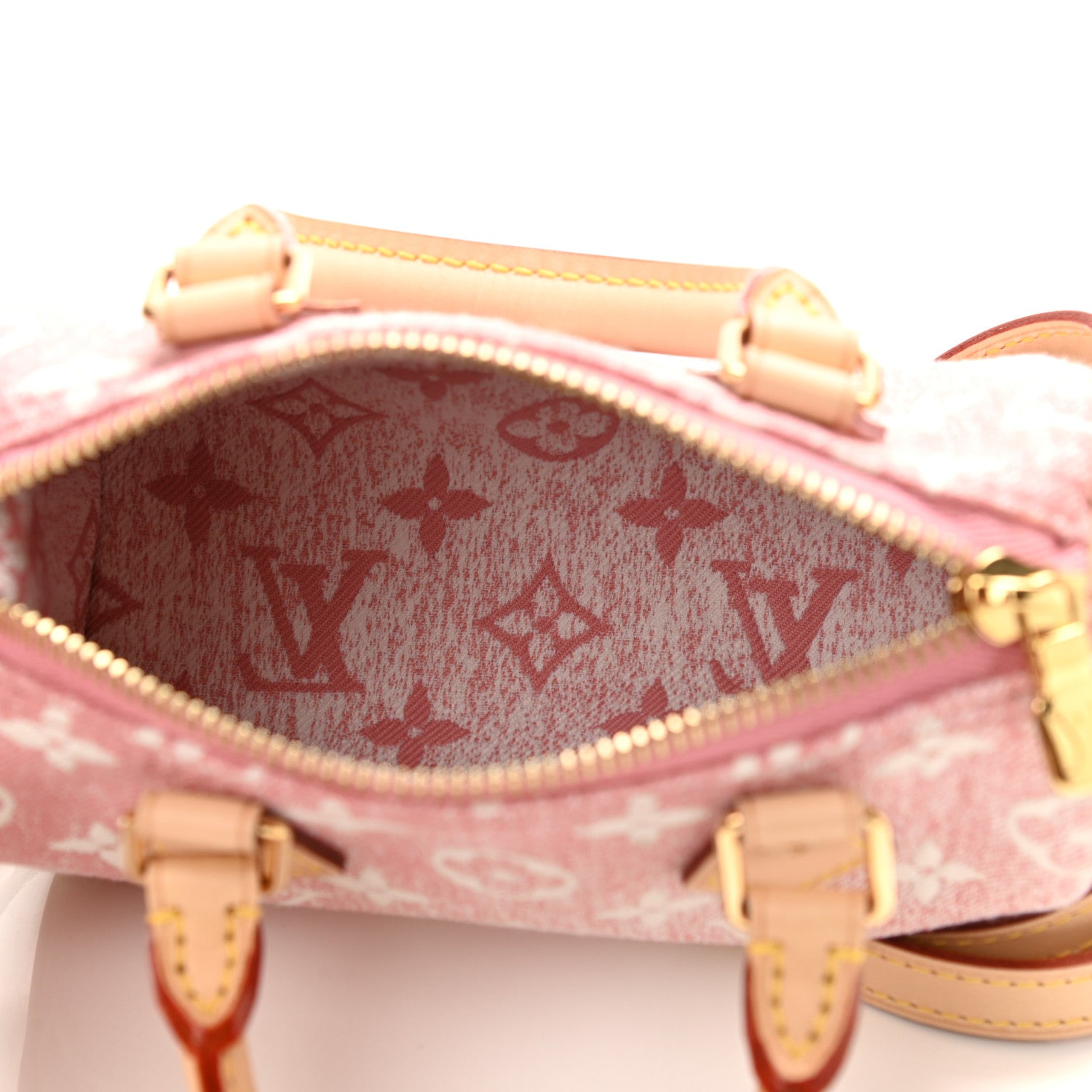 Louis Vuitton Monogram Jacquard Denim Nano Speedy Bandouliere Pink 5 of 10