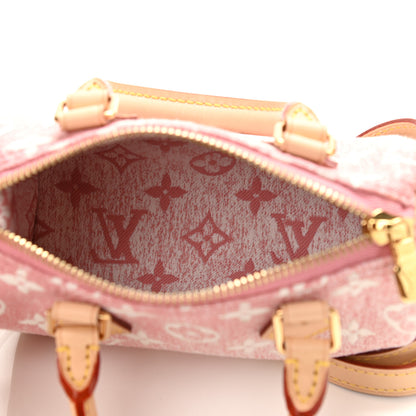 Louis Vuitton Monogram Jacquard Denim Nano Speedy Bandouliere Pink 5 of 10