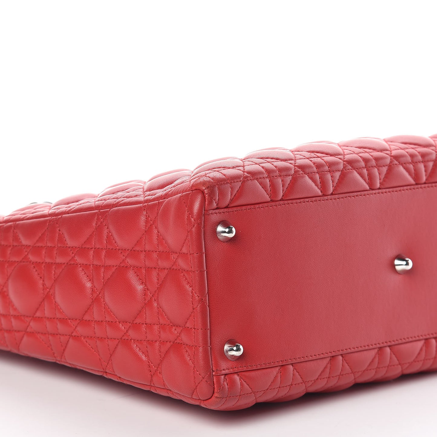 Lambskin Cannage Large Lady Dior Red