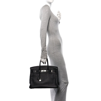 Hermes Taurillon Clemence Birkin 35 Black 2 of 10