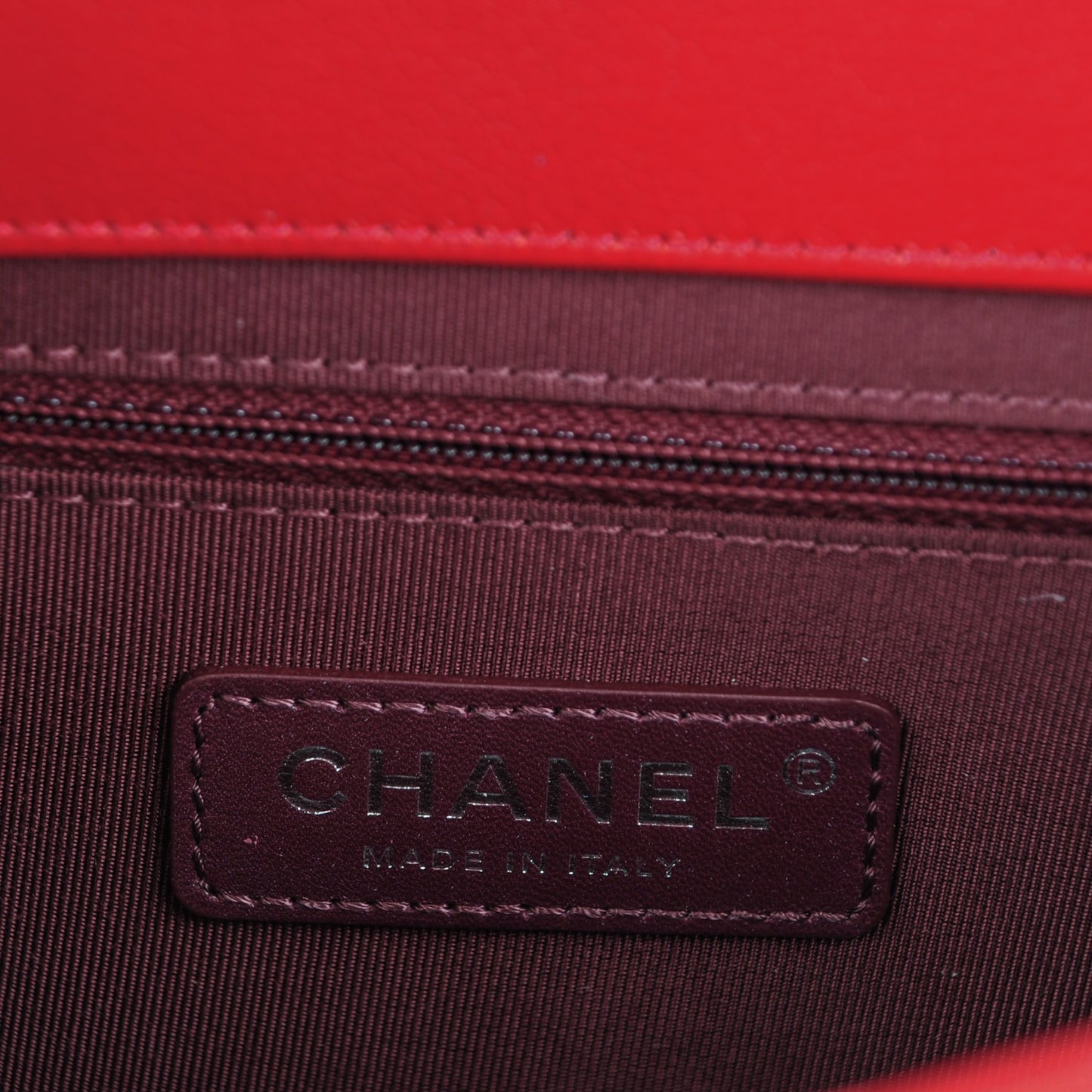 Goatskin Quilted Small CC University Top Handle Flap Red