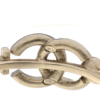 Chanel Crystal Pearl CC Logo Cuff Bracelet Gold Multicolor 3 of 3