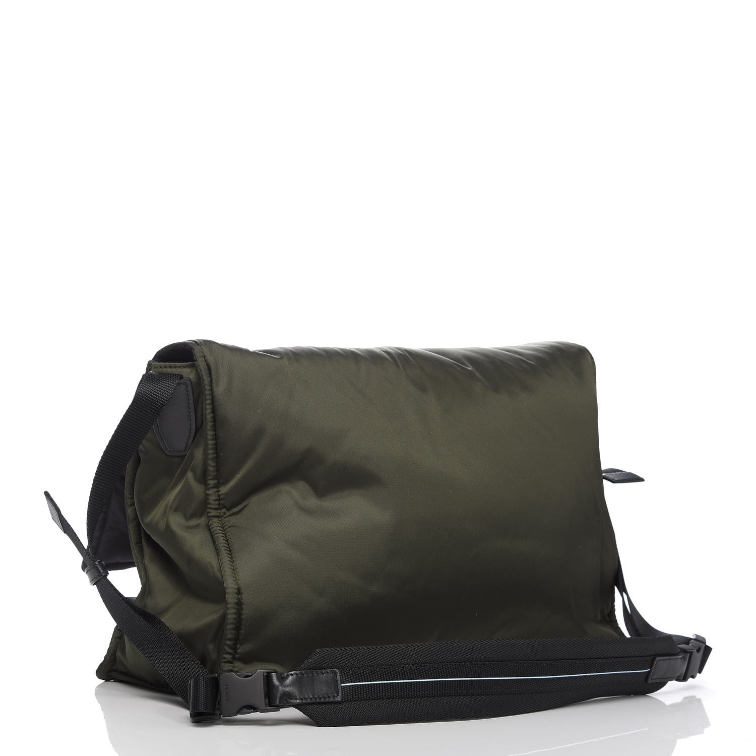 Prada Tessuto Nylon Soft Calf Messenger Militare Black 3 of 9
