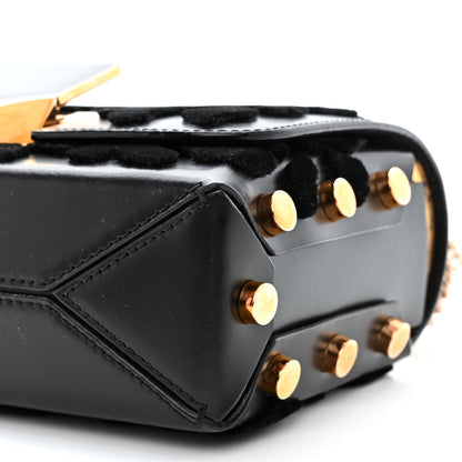 Jimmy Choo Calfskin Leopard Lockett Petite Shoulder Bag Black 9 of 10