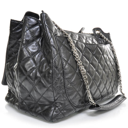 Chanel Leather Quilted XL Accordion Reissue Flap Metallic Black 2 of 12