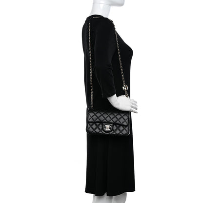 Chanel Lambskin Quilted Enamel Mini Rectangular Pearl Crush Flap Black 2 of 12