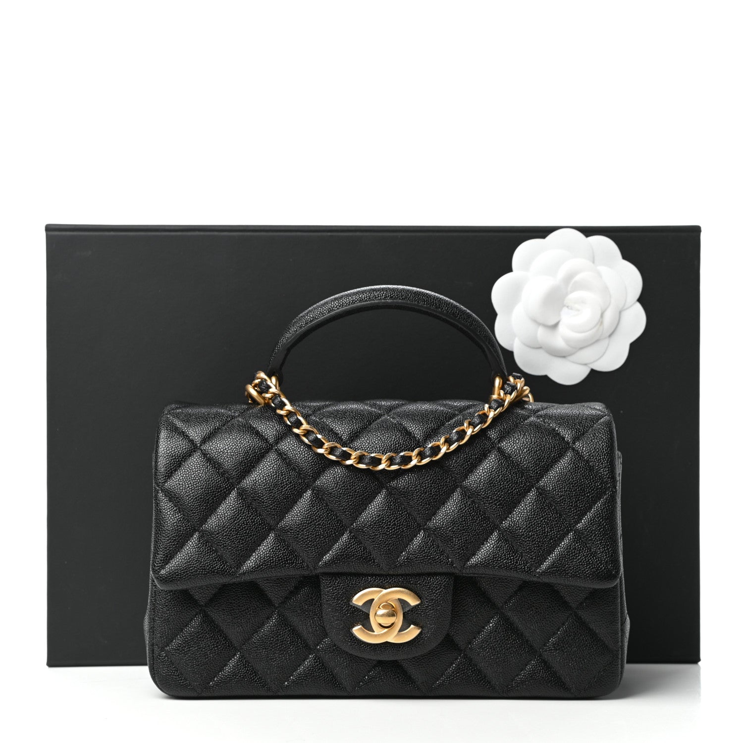 Chanel Caviar Quilted Mini Top Handle Rectangular Flap Black 10 of 10